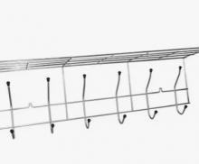 Вешалка настенная Mensola 6 крючков с полкой хром