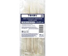 Хомут кабельный нейлоновый бел. 4.8х400 (уп.100шт) TOKOV ELECTRIC