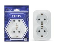 Розетка 2-м ОП Frea 16А IP20 250В с заземл. АБС-пластик бел. TOKOV ELECTRIC TKE-FR-R2Z-C01