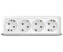 Розетка 4 ОП с заземлением "Олимп"
