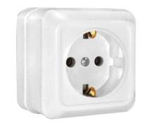 Розетка 1-м ОП Олимп 16А IP20 с заземл. бел. UNIVersal