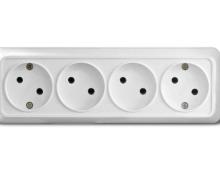 Розетка 4 ОП б/заземления "Олимп"