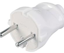 Вилка прямая  6А разборная, без заземления IEK