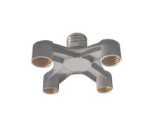 Ecola base Переходник с цоколя E40 на 4хE27 Широкий Серебряный