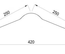 Конек серый ондулин 1м.