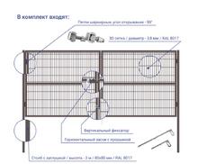 Ворота с 3D сеткой /коричневые(8017) 1,96*4м. + столбы 80*80*3000мм.