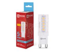 Лампа светодиодная LED-JCD 5Вт капсульная прозрачная 6500К холод. бел. G9 480лм 230В IN HOME